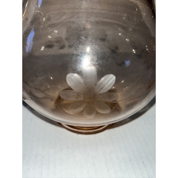 Vintage Pink Depression Glass Rings Pitcher Etched Floral Pattern - Picture 4 of 6
